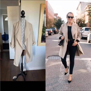 Large NWT Jack BB Dakota Draping Trench Coat Jacket.